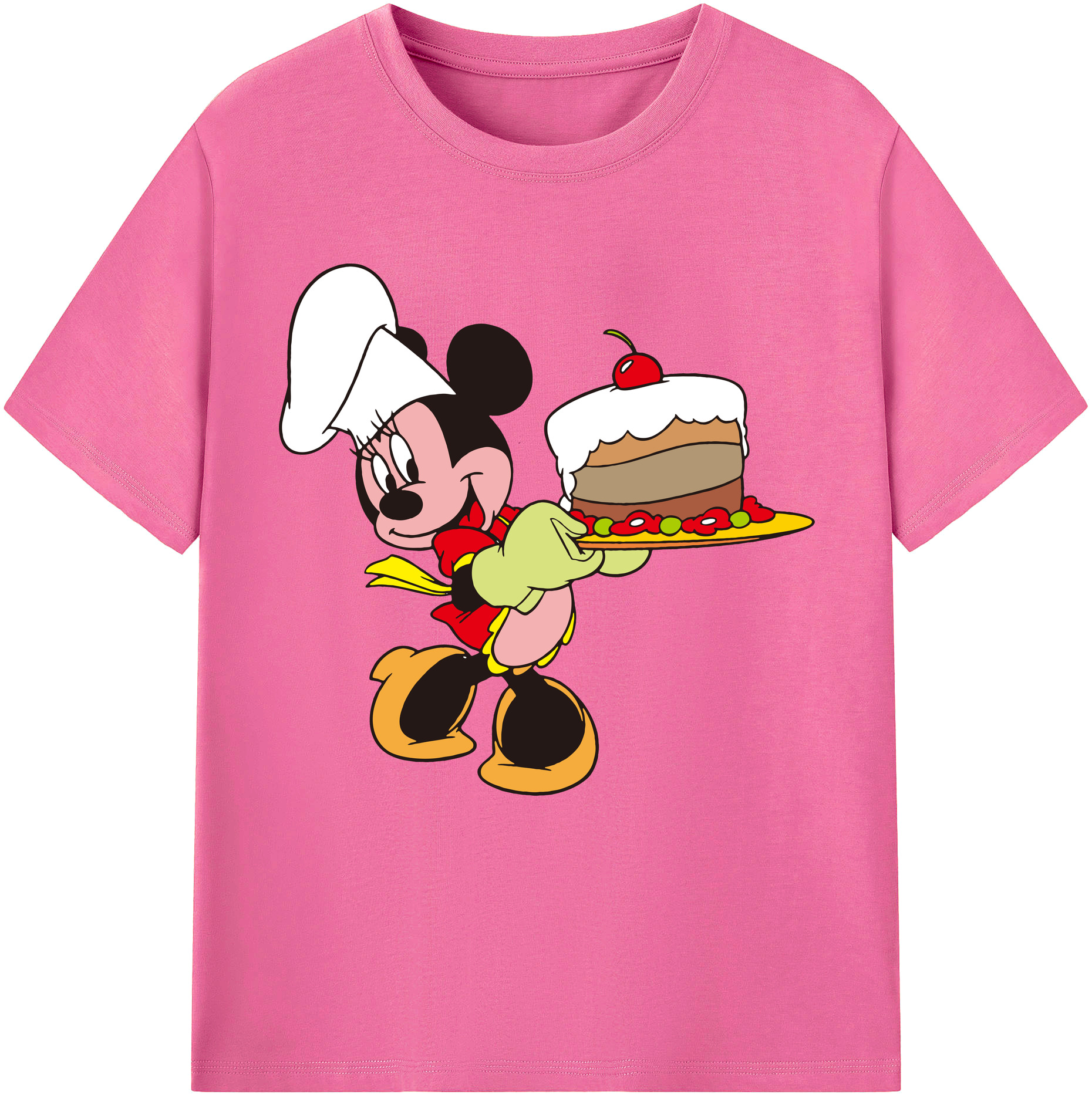 （画像用） ミッキーマウス Mickey Mouse レディースカジュアルプリントTシャツ（綿100％）